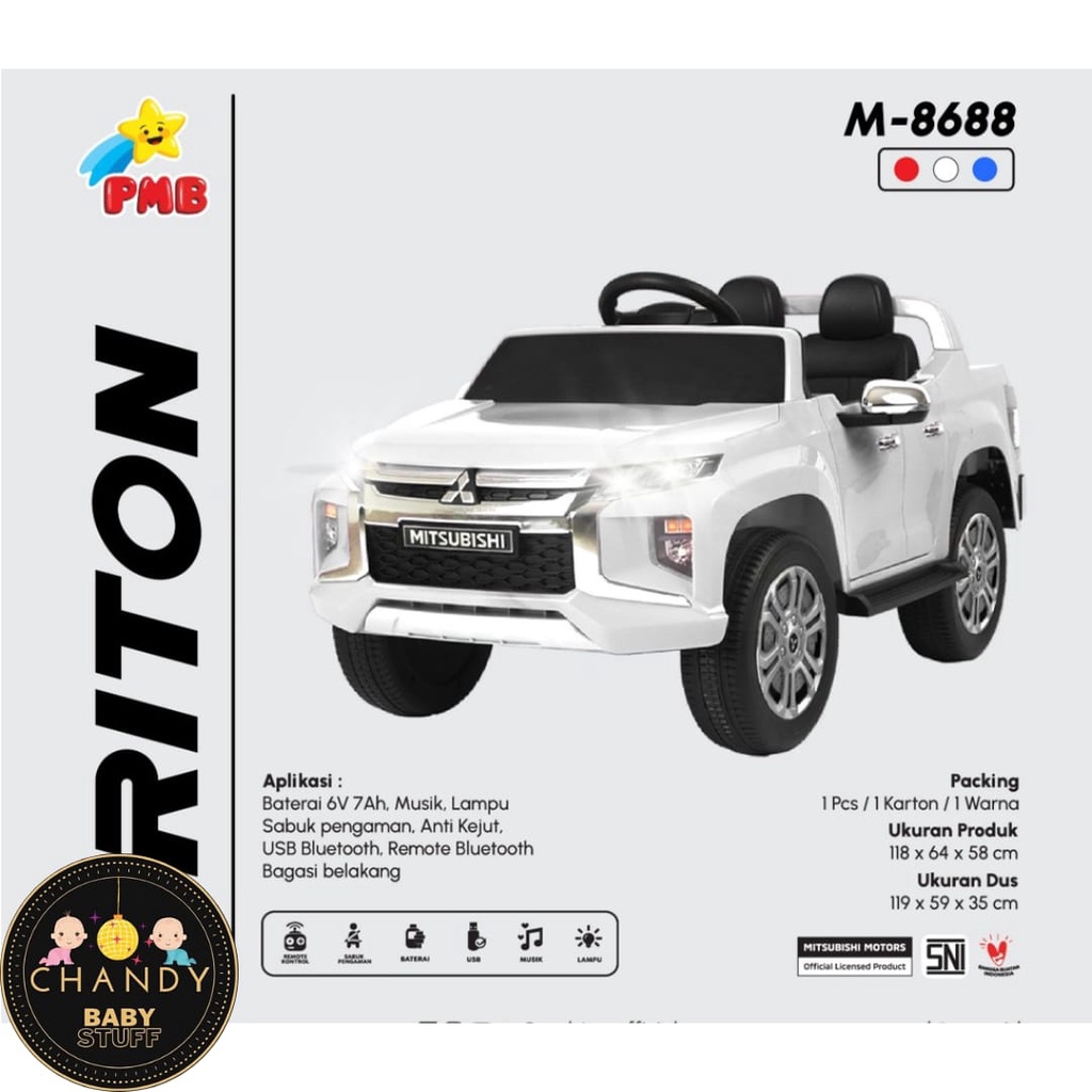 MOBIL AKI MAINAN ANAK MUTSUBISHI TRITON PMB M 8688 - GRATIS HADIAH LANGSUNG