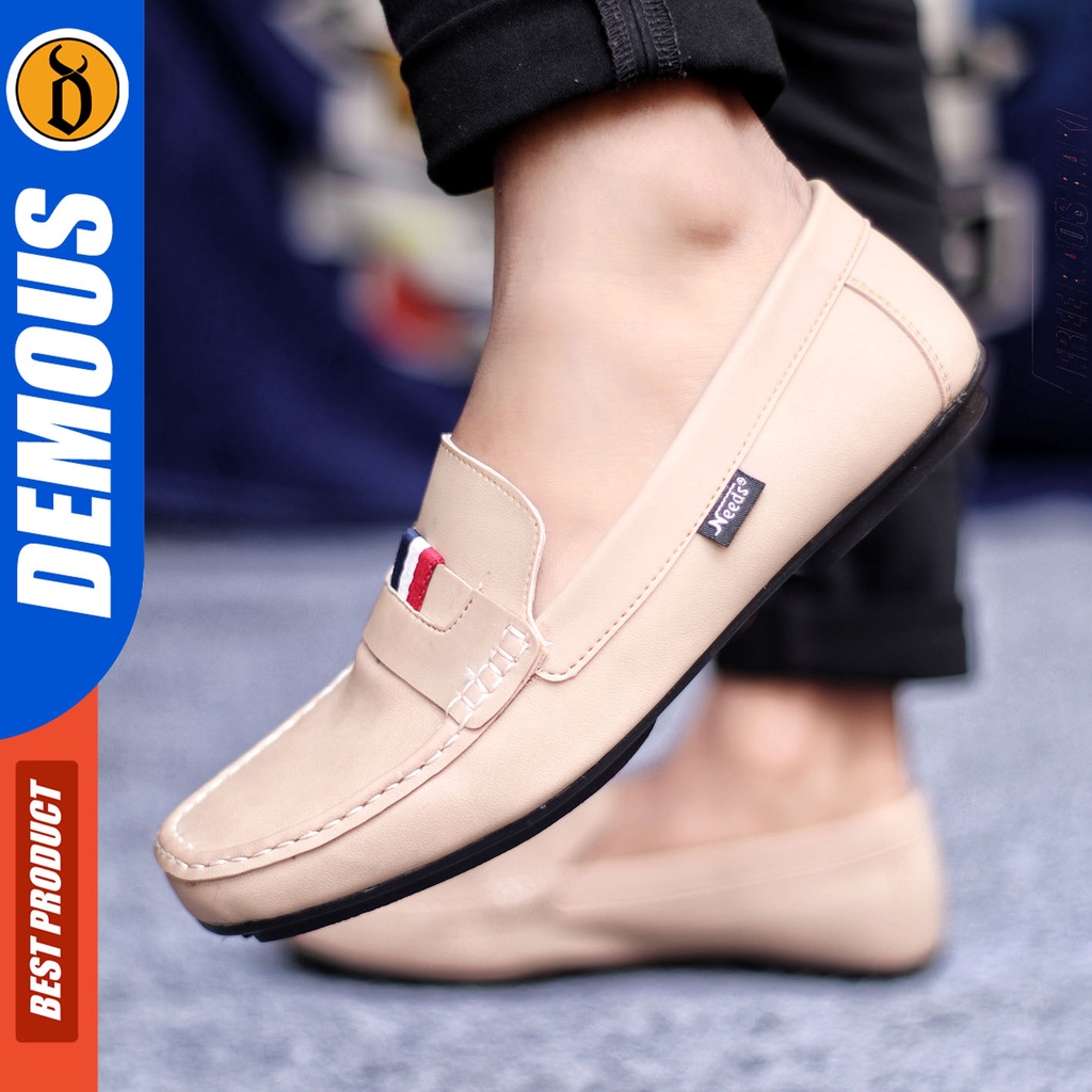 Sepatu Slip On Pria Sepatu Casual Pria Kulit Pu Kerja Kantor Kuliah Kondangan Sepatu Slop Pria Sepatu Hitam Pria DEMOUS FRANSC