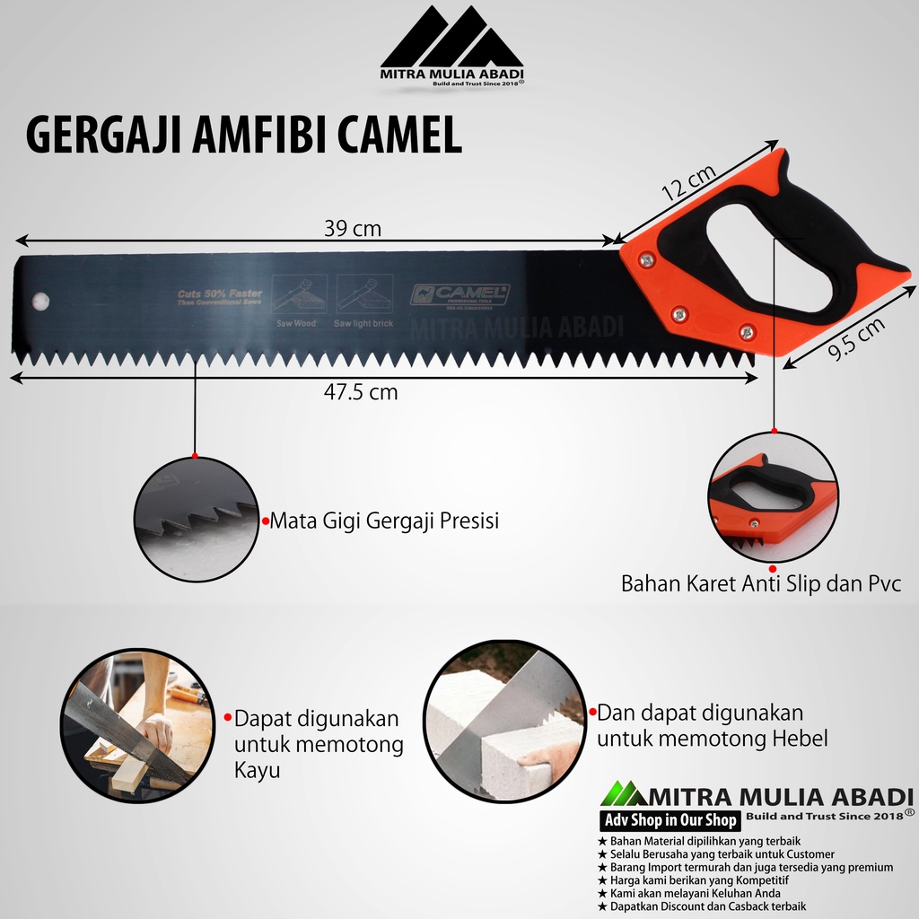 Gergaji Hebel CAMEL 18&quot; gergaji tebal gergaji mata besar