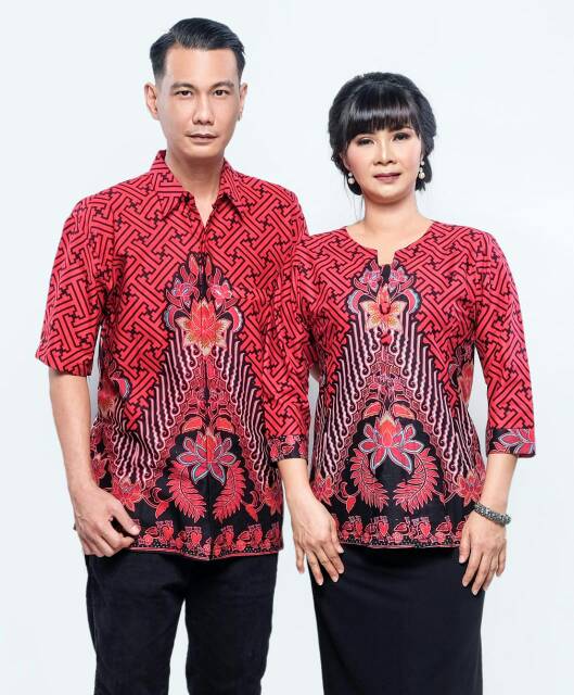 BATIK COUPLE KELUARGA MODERN TERBARU ATASAN BLOUSE KONDANGAN MURAH / BAJU COPLE KOPEL JUMBO ORCHID