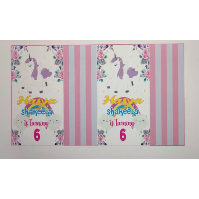 

Label susu kotak 125ml tema unicorn