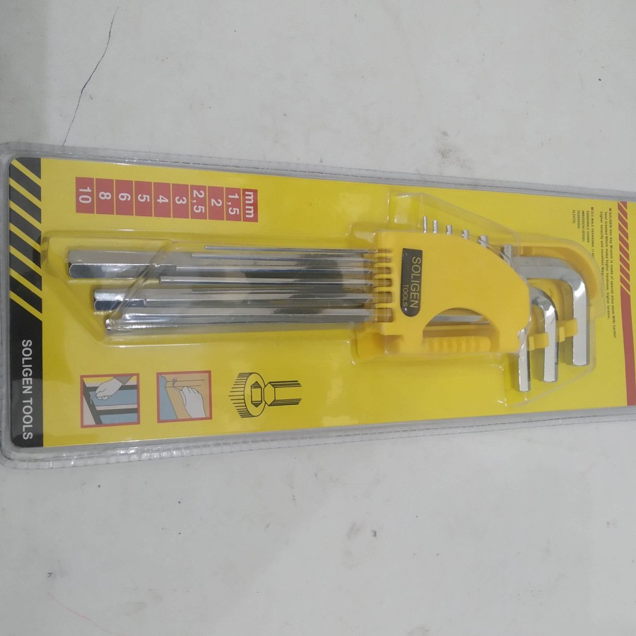 Kunci L Set Hexagon Hex Key Premium Soligen 9pcs