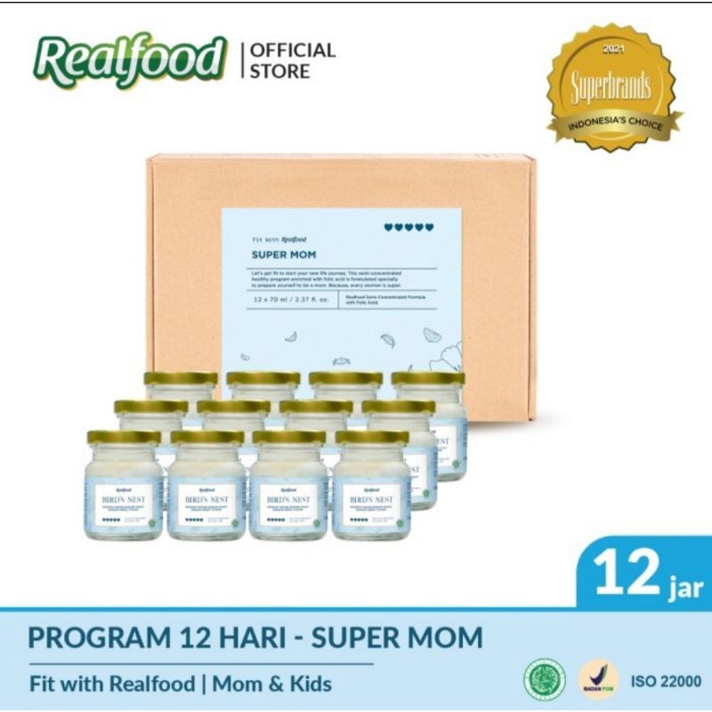 

Realfood Trial Supermom Minuman Sarang Burung Walet + Asam Folat (Promil) 12jar