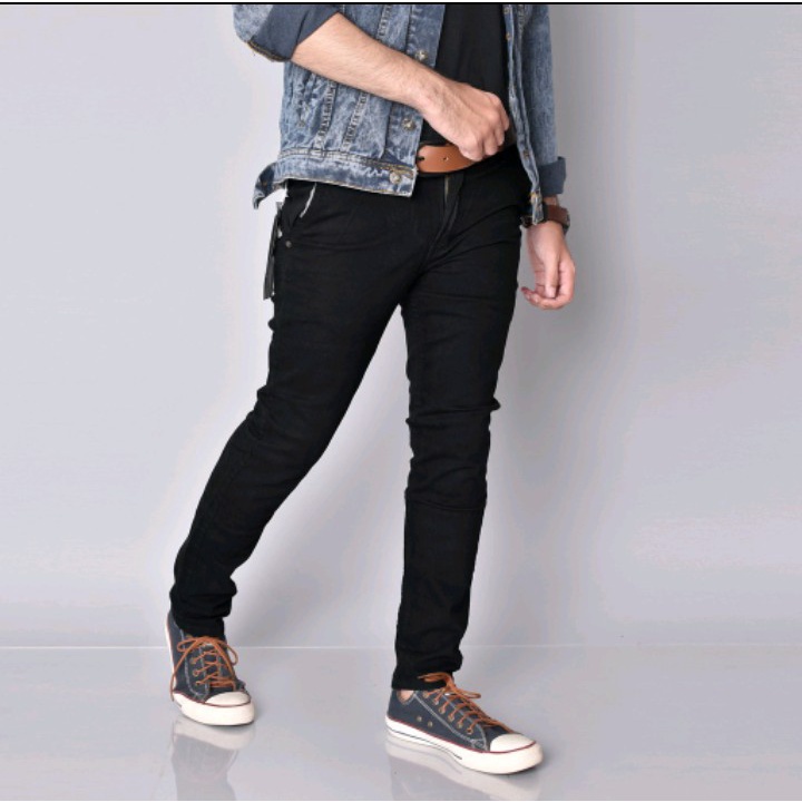 CELANA PANJANG PRIA / JEANS PRIA / CELANA SLIMFIT / SKINNY / PENSIL HITAM