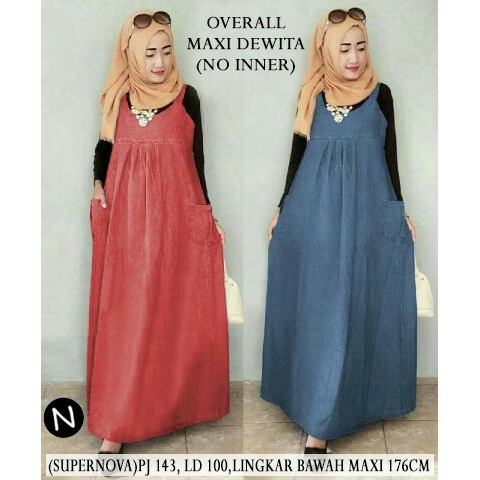 SALE  overall dress hijab denim anisa
