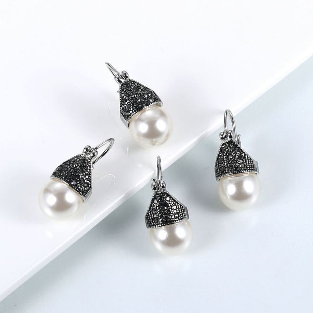 Hu Hu Hu Hu Hu Alat Bantu Pasang Kacamata♡ Anting Liontin Mutiara Imitasi Bahan Cubic Zirconia Gaya Vintage Untuk Wanita