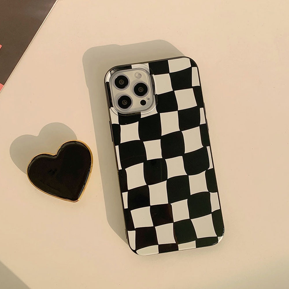 Soft case Motif Hati Warna Hitam Dan Putih Untuk iphone 13 12 11 Pro Max XS XR 8plus iphone 12pro12pro Max 7 8 Plus X XS XR XSMAX