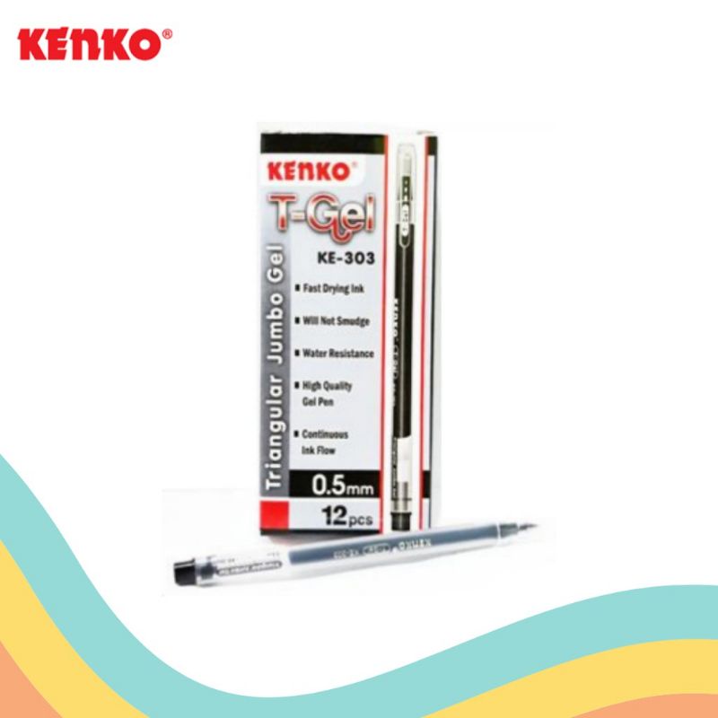 

COD alat tulis stationery Pulpen Kenko KE - 303 T-Gel (1pak/12pcs)