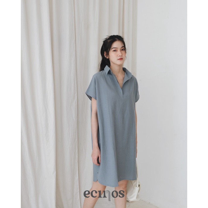 ECINOS: Happy basic dress - Blue