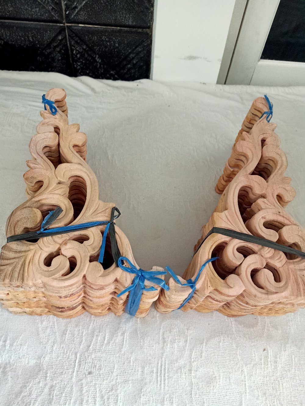 Ornamen Ukir Kayu Ukir Sudut Tradisional Jawa Jepara Indonesia