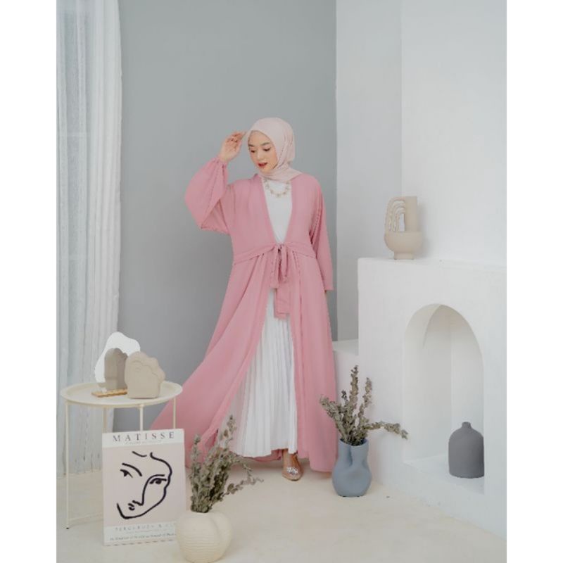 Tamstore Long Outer Cardigan Panjang Terbaru Bahan Ceruty Premium