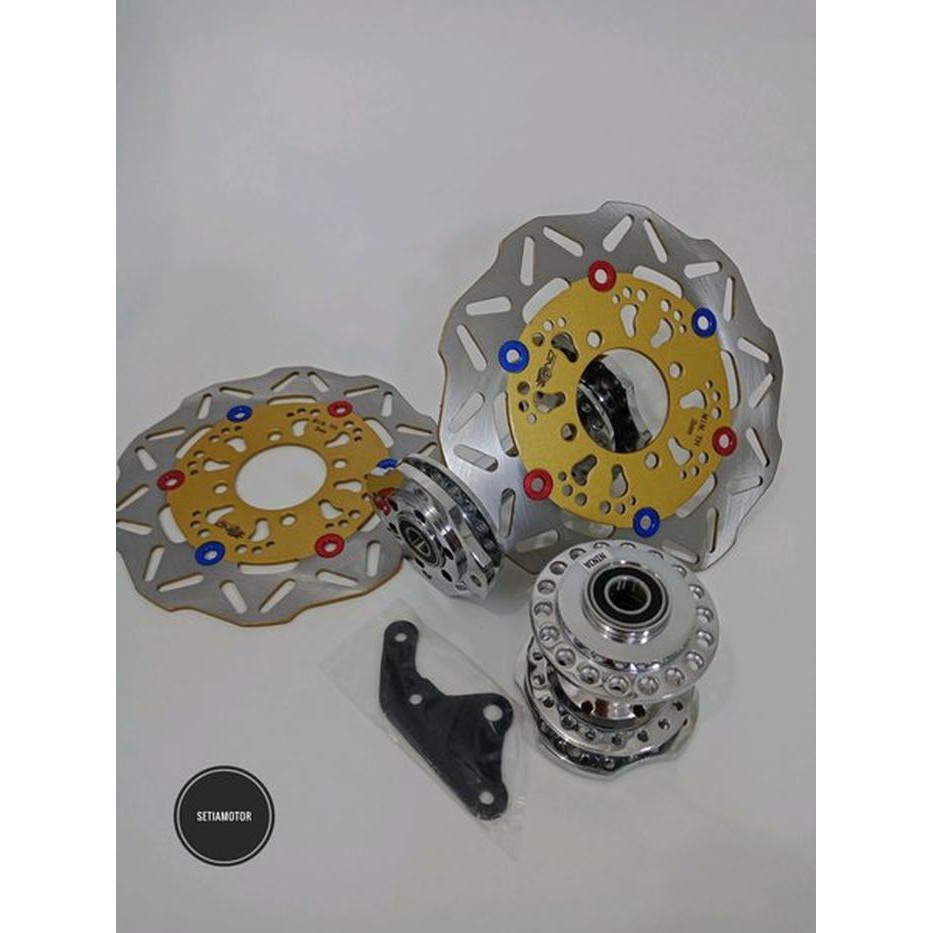 Tromol Becak Baja Ninja R - RR 150 - Bonus Cakram - Breket Depan Belakang Motif