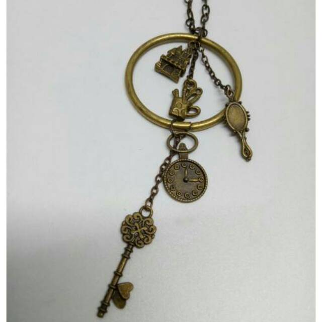 Kalung bronze round castle necklace