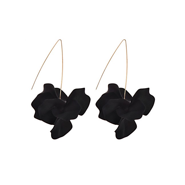 LRC Anting Tusuk Fashion Wine Alloy Resin Flower Earrings F4391X