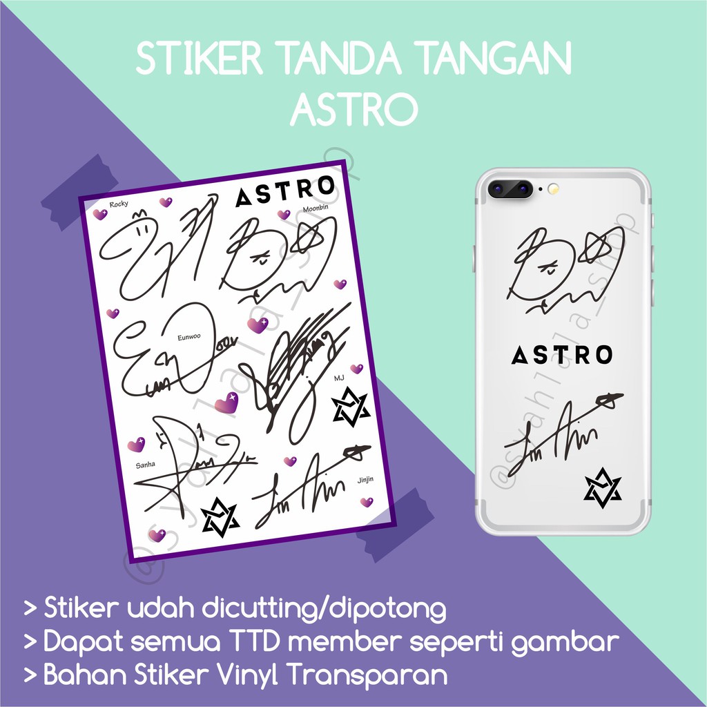 STIKER TANDA TANGAN ASTRO TTD KPOP ASTRO