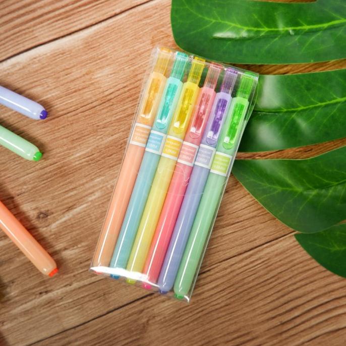 

Colorful Line Highlighter Pen 6pc Set - Stabilo Warna