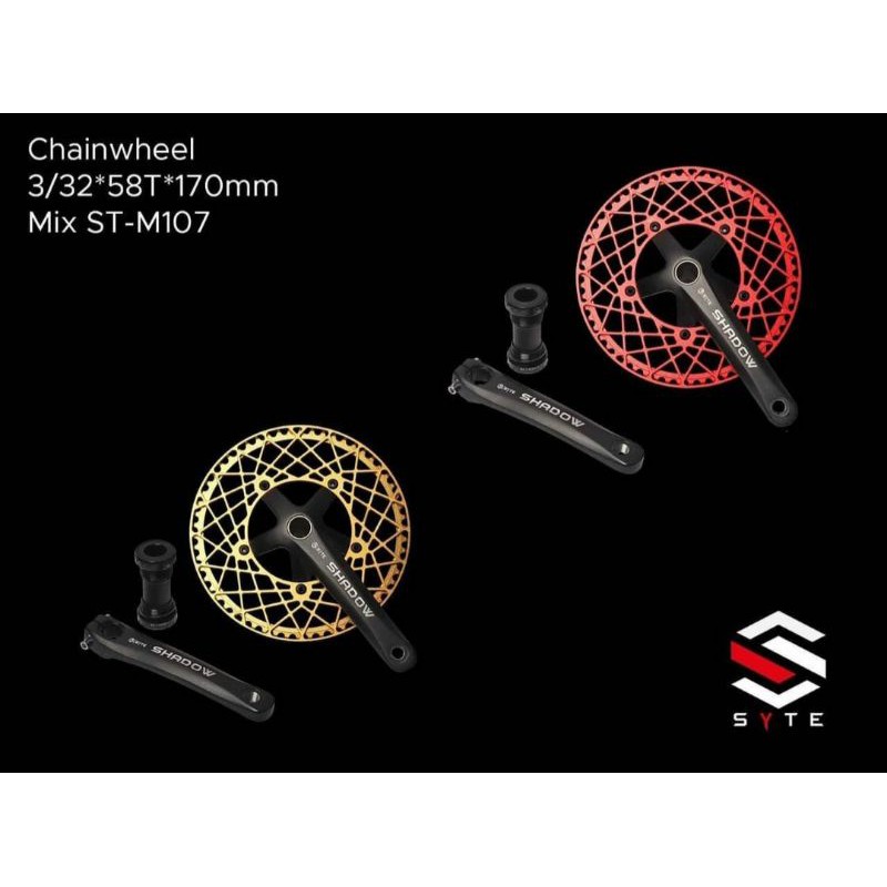 CRANK CHAINWHEEL SYTE M107 SHADOW 58T