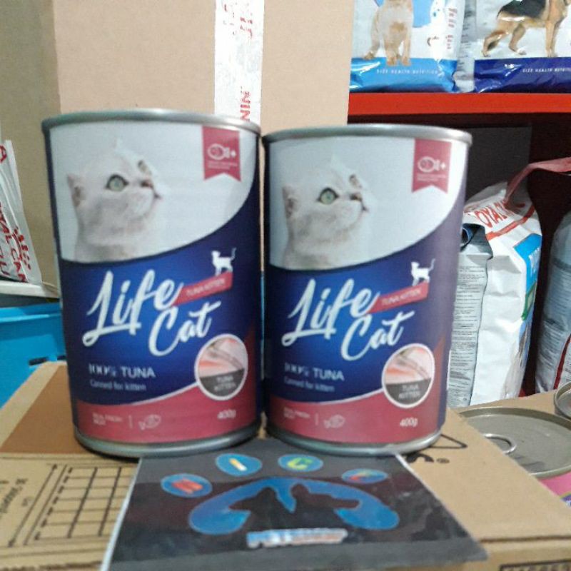 Life Cat Kaleng Kitten Tuna 400 gr Paket 1 dus isi 24 Kaleng Makanan Kucing Basah Price Promo