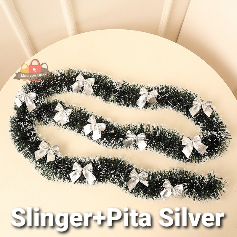 Slinger Natal Paket Pita Murah Dekorasi Natal Hiasan Garland Parsel