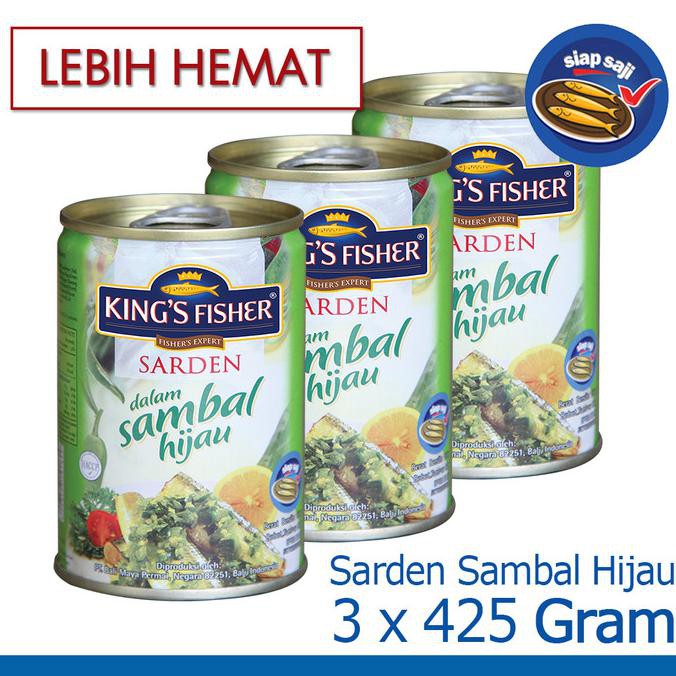 

PAKET 3 PCS King's Fisher Sarden Sambal Hijau Makanan Kaleng 425 g