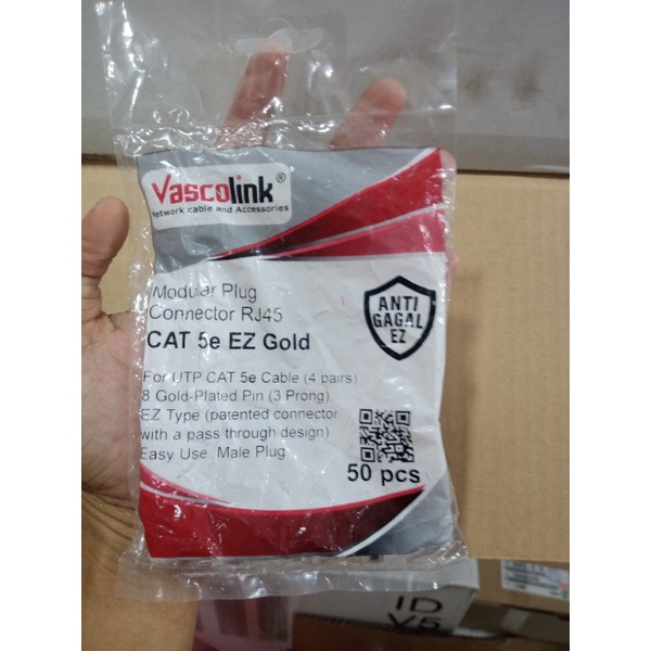 KONEKTOR RJ45 VASCOLINK EZ GOLD 50 pcs