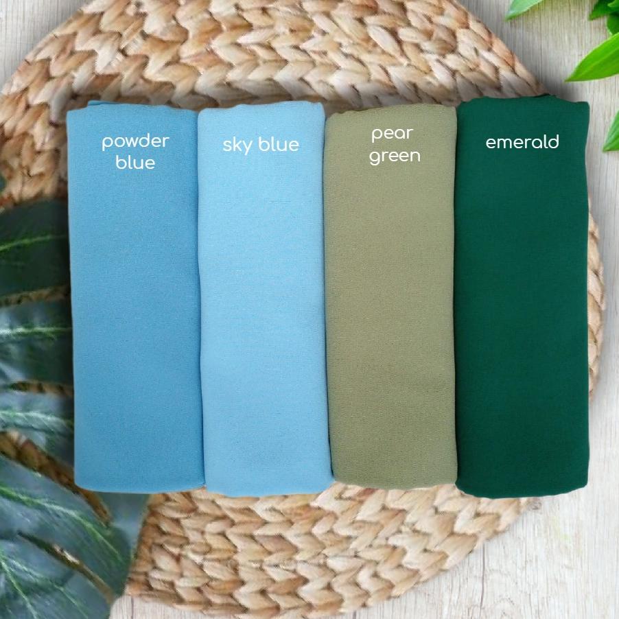 Flash Sale Pashmina Babydoll Polos Plain Pasmina Ceruty Cerruty Premium Terbaru Hijau Tosca Mint Tos