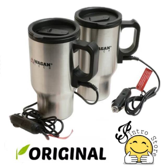 WAGAN TECHNICAL MUG PEMANAS AIR/HEATED TRAVEL MUG SILVER