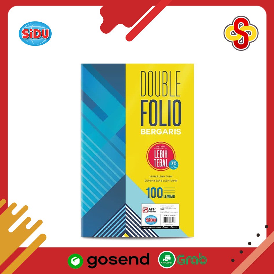 Kertas Double Folio Bergaris SiDU 70 gsm Isi 100 Lembar