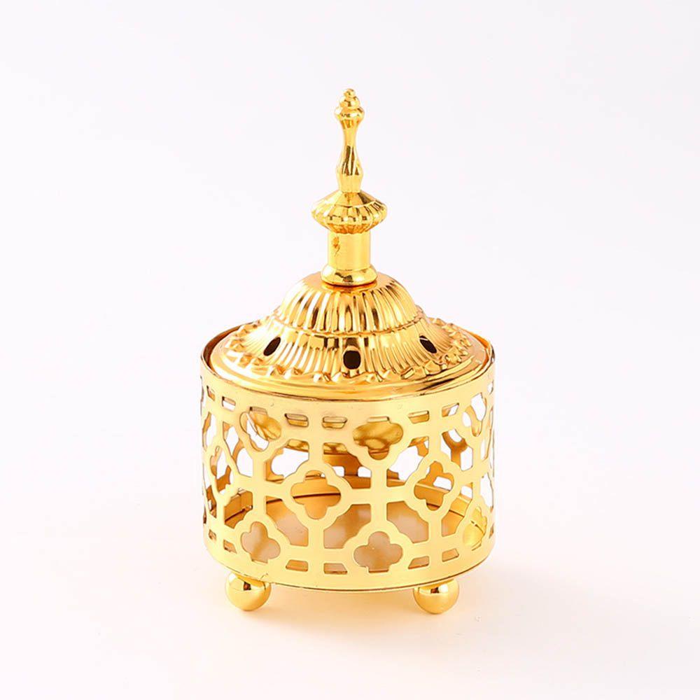 Solighter Tempat Bakar Dupa Logam Hollow Vintage Gaya Arab Dekorasi Rumah Golden Aromaterapi Tungku Tempat Pedupaan