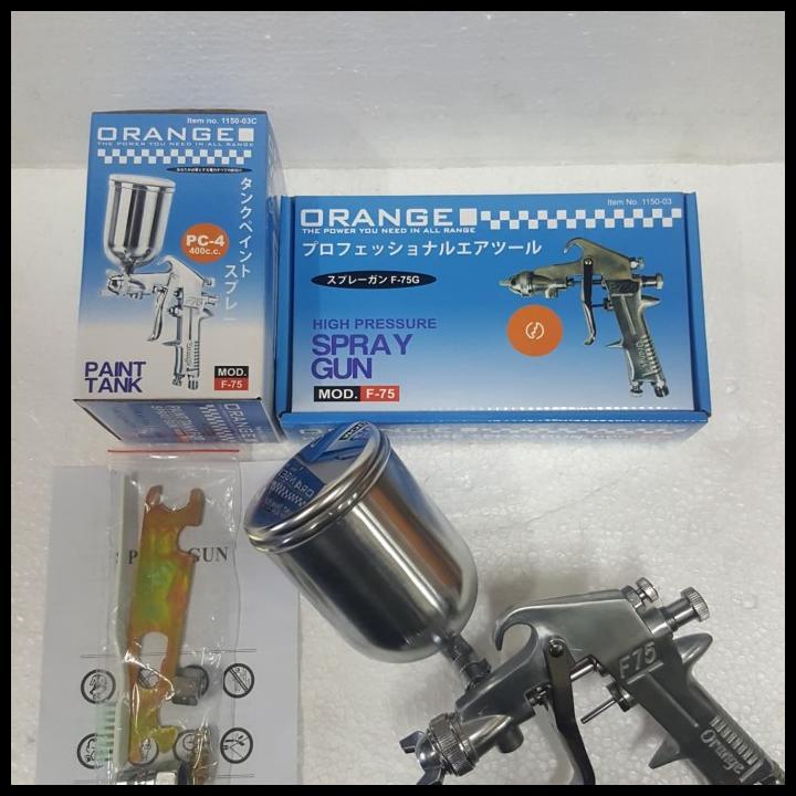 Spray Gun F75 Tabung Atas Orange