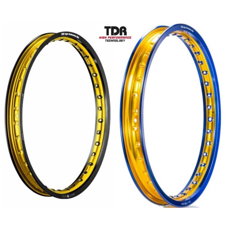 TDR RIM VELG 140 160 WX SHAPE KOTAK 2TONE BLUE GOLD BLACK GOLD VELK PELEG RING 17