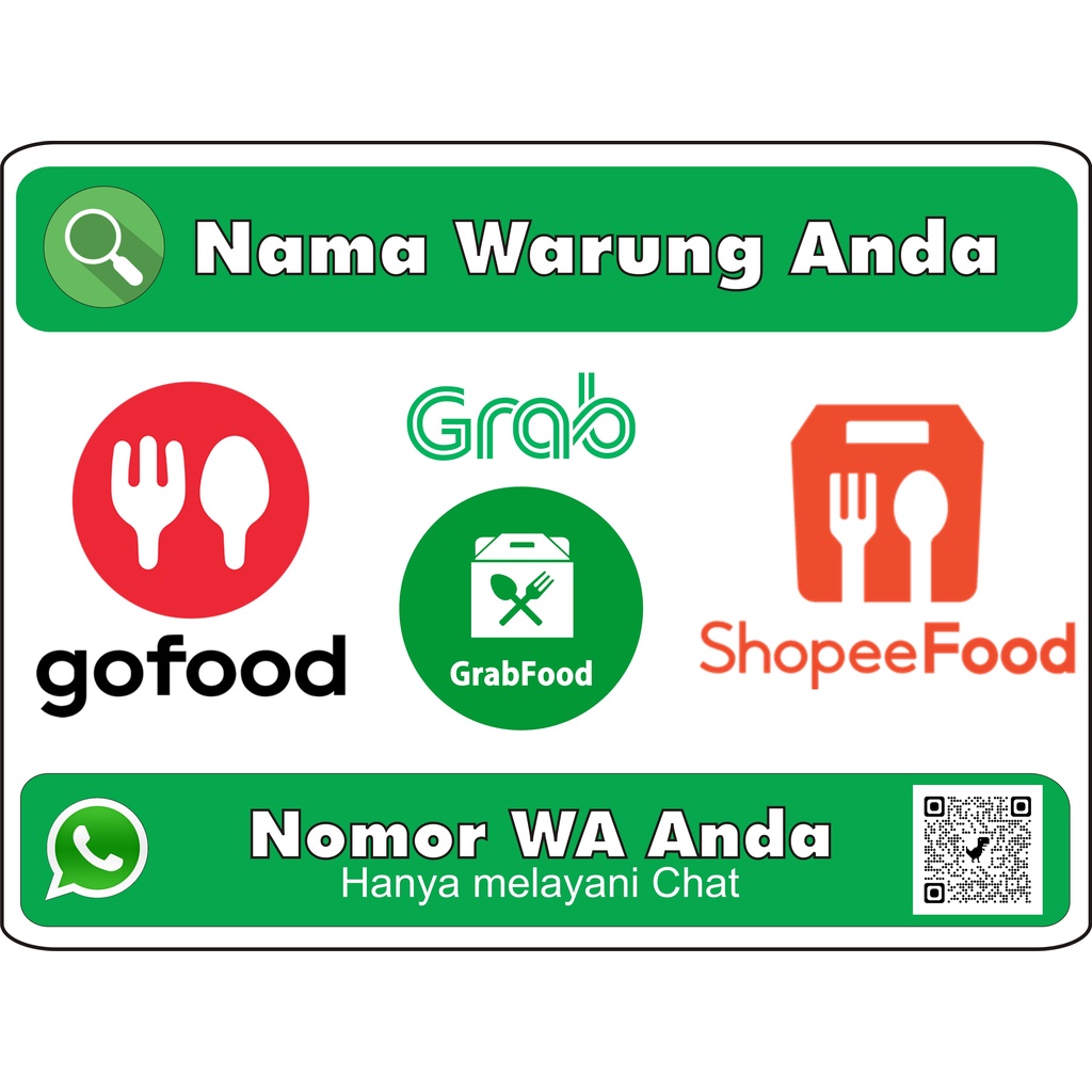 

STIKER/LABEL CUSTOM NAMA WARUNG ANDA + NO TELP + LINK TOKO