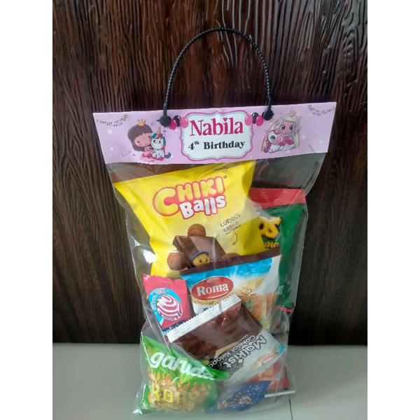 Plastik  Goodie Bag /Plastik Snack birthday/Label snack ulang tahun - Boy-4