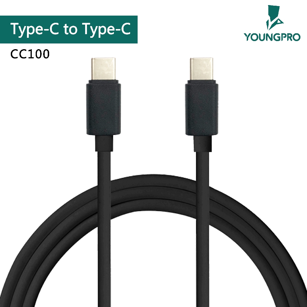 YOUNGPRO CC-100 Power Delivery Cable 100cm Cable USB Type C to USB Type C + Data Transfer