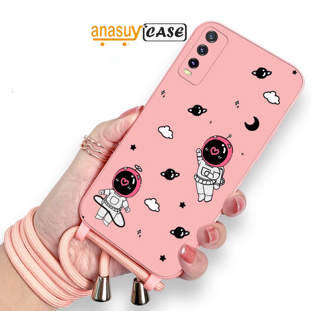 (UV04) Softcase Macaron Motif + Tali Lanyard Vivo Y50|Y30|Y91|Y93|Y95|Y91C|Y11|Y12|Y15|Y17|Y20|Y12S-3