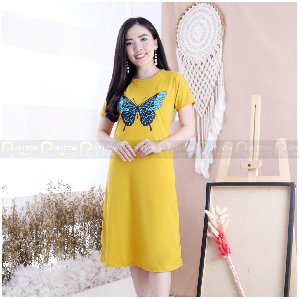 DRESS / LONG DRESS MAVY MAXI POLOS SPANDEX SOFT SABLON BUTTERFLY