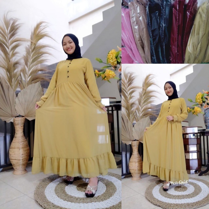 Gamis Ceruty Babydoll Polos