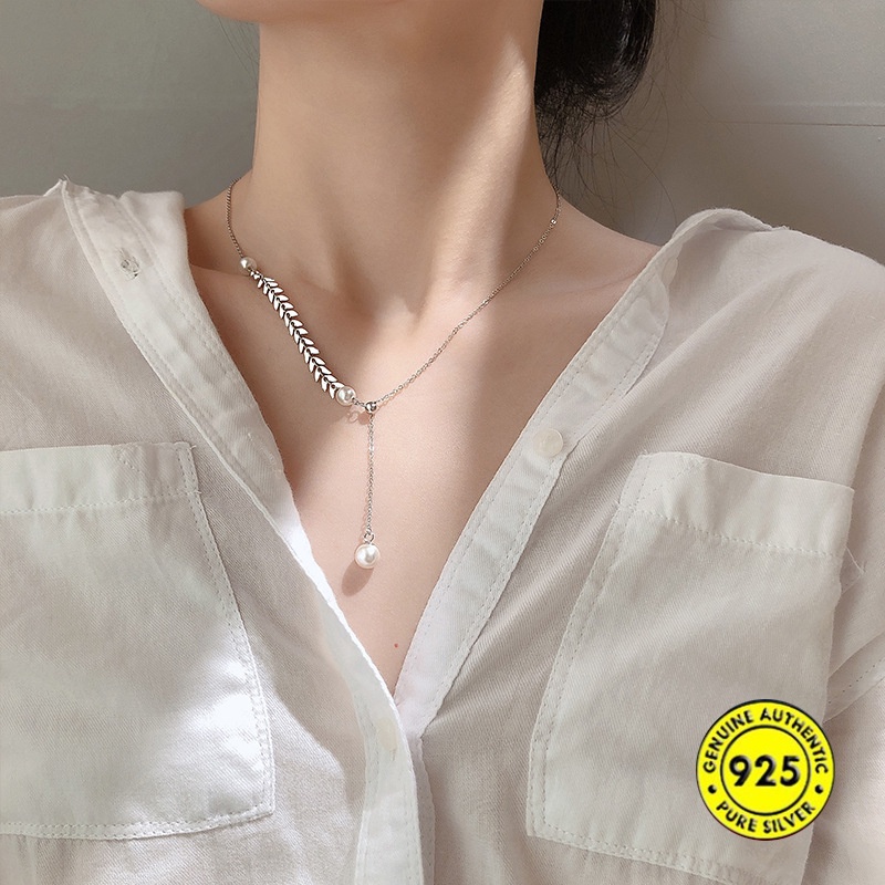 Kalung Mutiara Natural Bahan 925 Silver