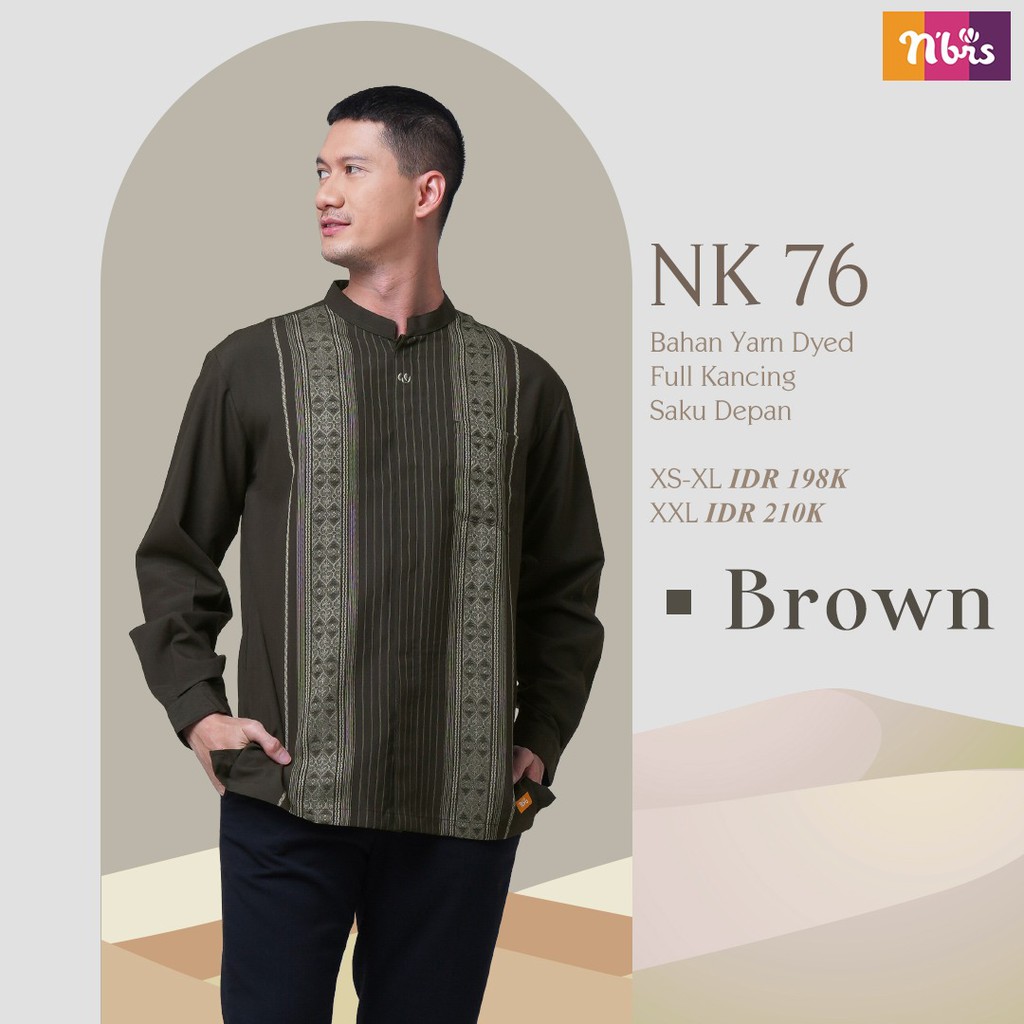 Nibras Koko NK 76 Bahan Yard Dyen Koko dewasa lengan panjang Baju koko Muslim