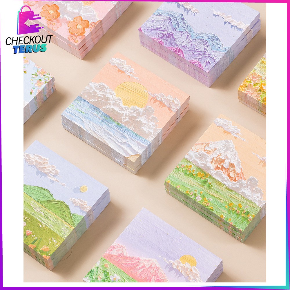 CT A37 Memo Tempel Notes Pemandangan Motif Alam Indah Memopad lucu Aesthetic Sticky Notes Memo Sticky Note