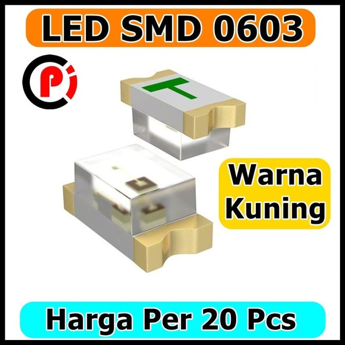 Per 20 Pcs LED SMD 0603 Warna Yellow Kuning 20Pcs