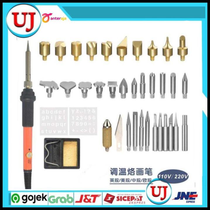 

Best Sale Solder Alat Lukis Wood Burning Pen Pyrography 37 Set