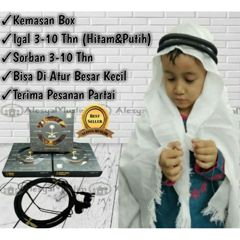 

Igal pengikat sorban untuk anak+sorban+box kemasan cantik