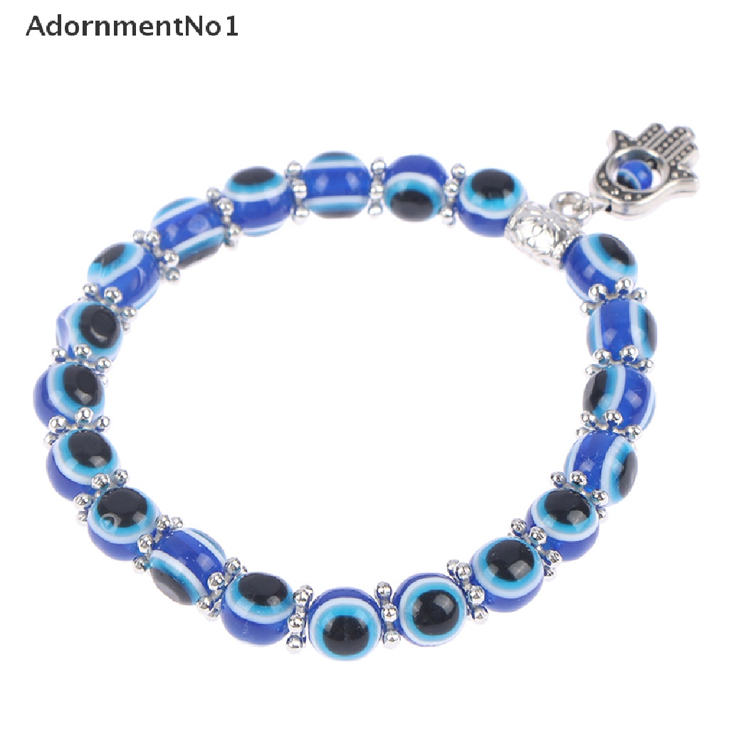 (AdornmentNo1) 2021 Gelang Tangan Manik-Manik Kaca Motif Mata Iblis Biru Untuk Perhiasan Pria / Wanita