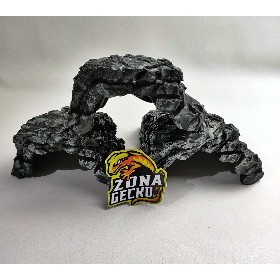 Hiding cave reptile leopard gecko black metalic murah