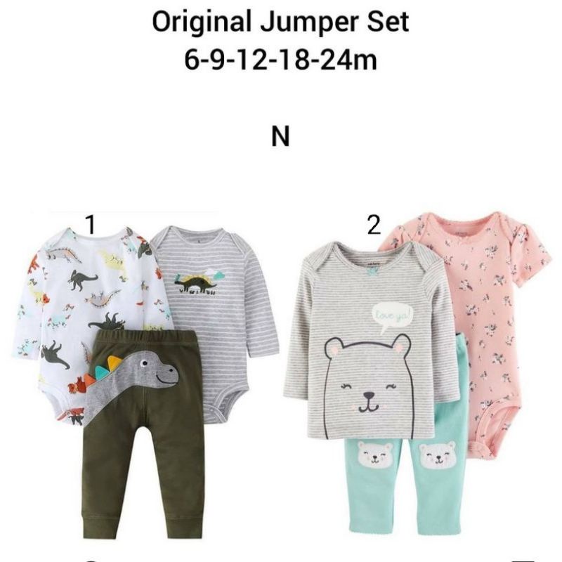 Setelan jumper bayi/ set jumper 3in1/ Jumper bayi import