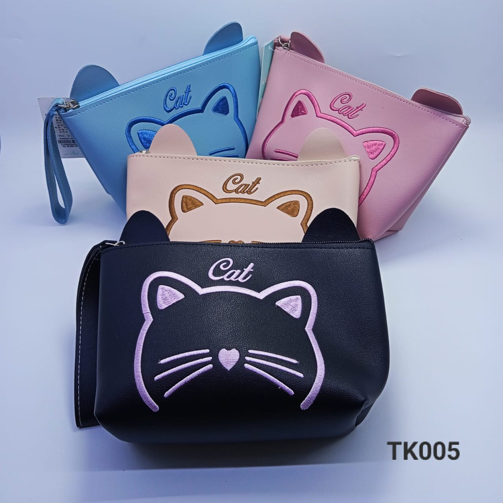 [WS] Pouch Kosmetik / Tas Makeup Anti Air Waterproof Motif Bunga