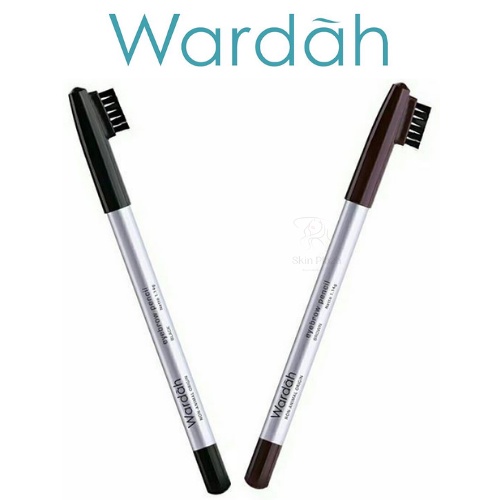 Wardah Eye Brow Pencil With Brush Pensil Alis Coklat dan Hitam Sikat