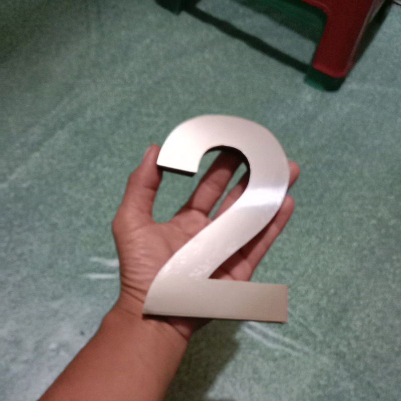Huruf dan angka 15.cm stainless spon