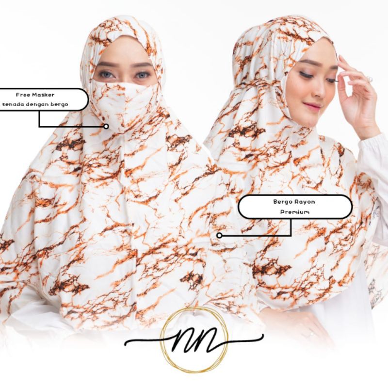 Grosirr Bergo Tie-Dye motif 2 Free masker